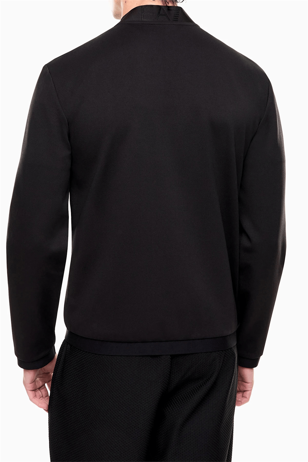 EA7 Erkek Fermuarlı Sweatshirt Siyah