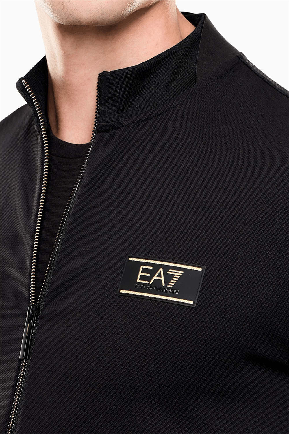 EA7 Erkek Fermuarlı Sweatshirt Siyah