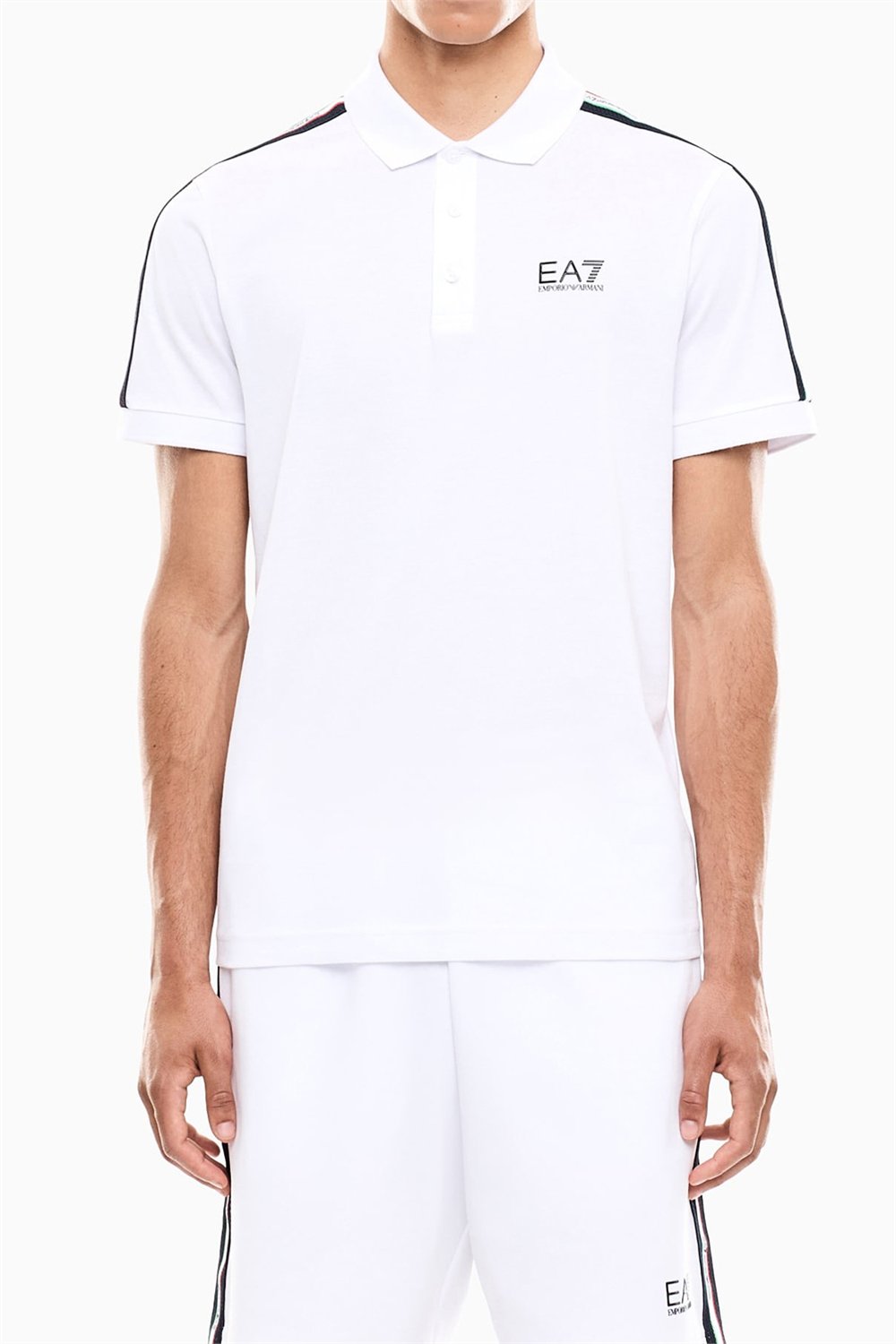 EA7 Erkek Polo Yaka T-Shirt Beyaz