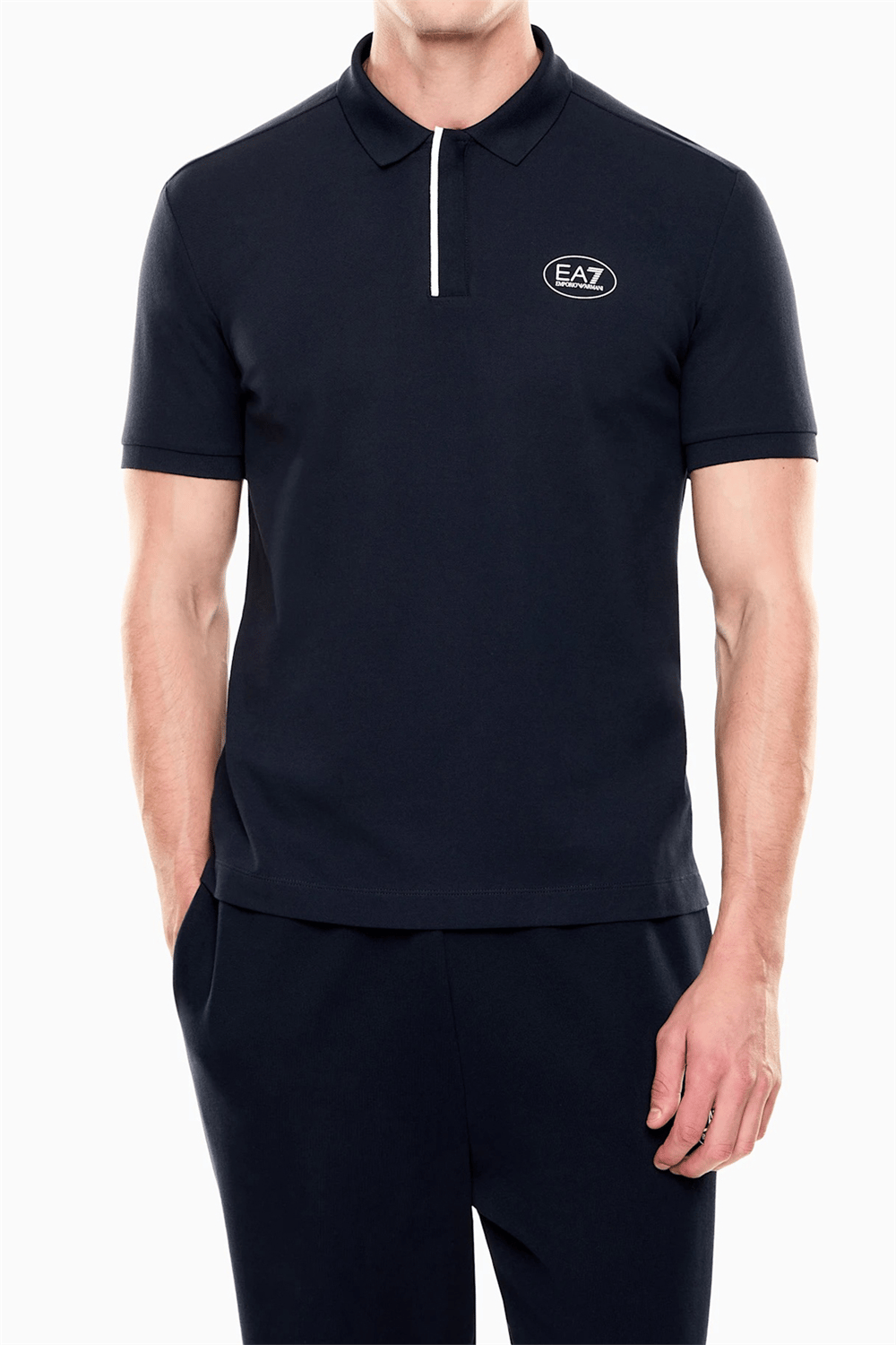 EA7 Erkek Polo Yaka T-Shirt Mavi