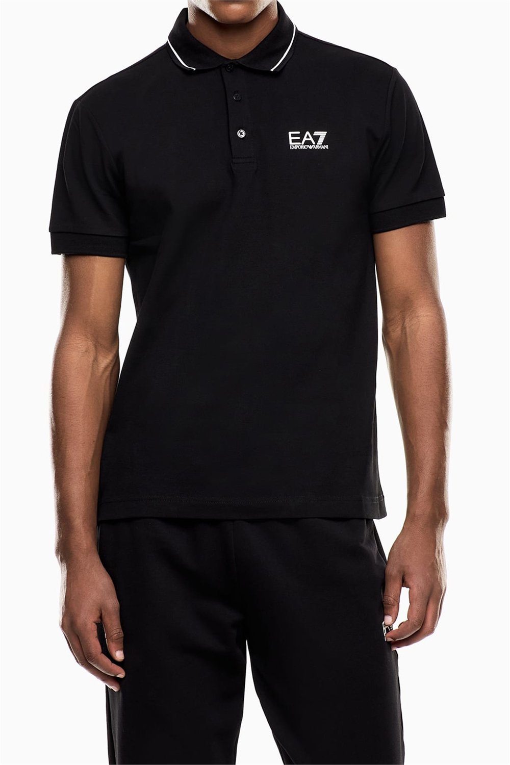EA7 Erkek Polo Yaka T-Shirt Siyah
