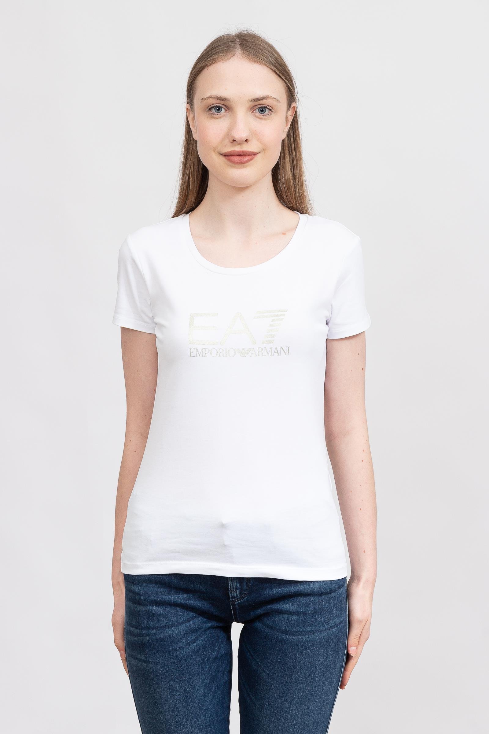 EA7 Kadın Bisiklet Yaka T-Shirt