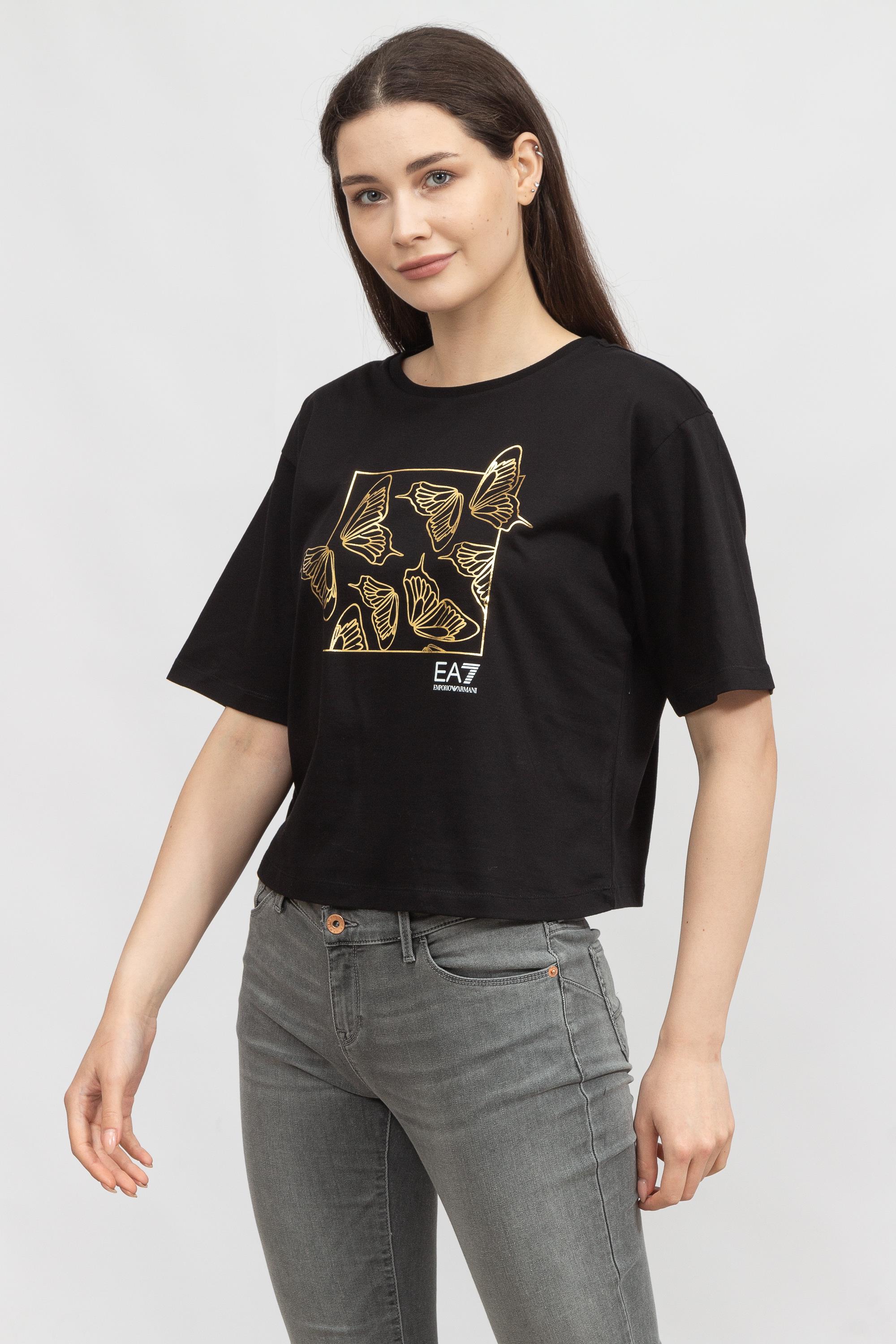 EA7 Kadın Bisiklet Yaka T-Shirt