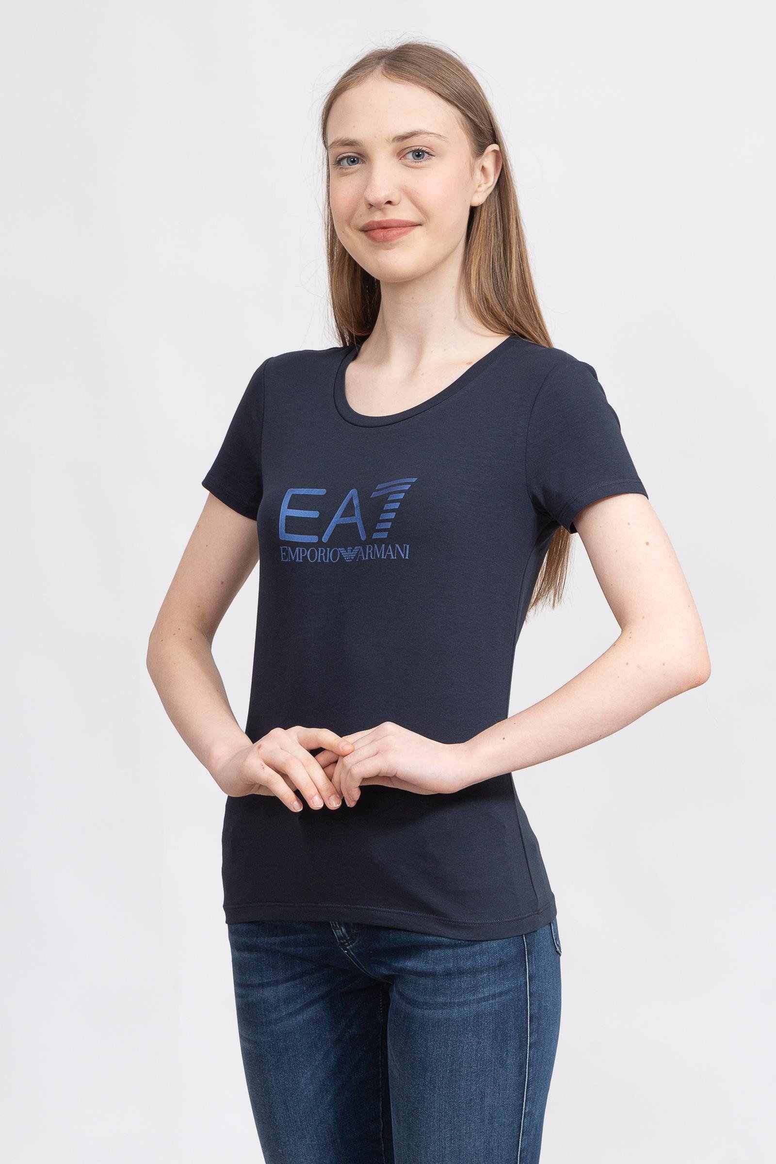 EA7 Kadın Bisiklet Yaka T-Shirt