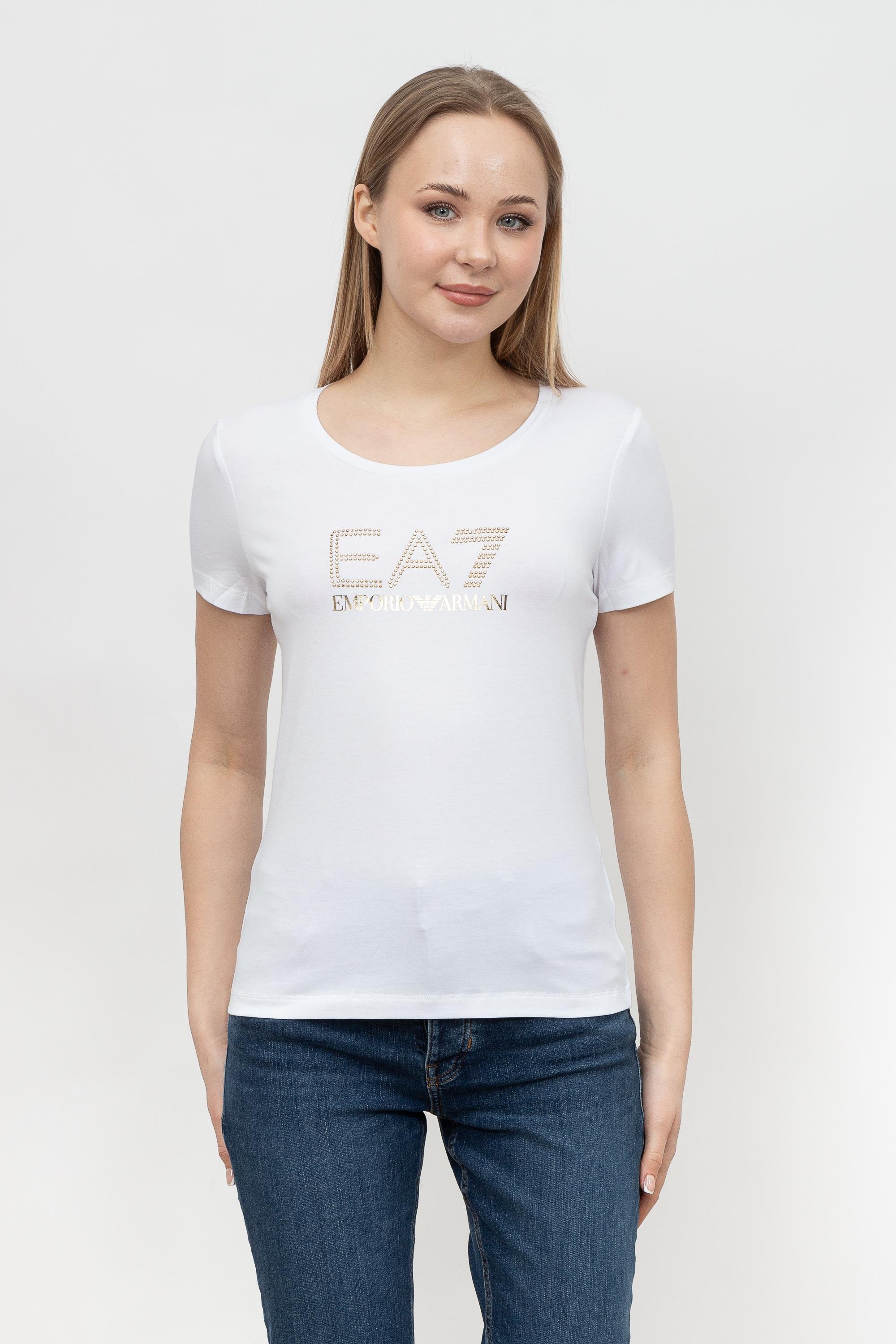 EA7 Kadın Bisiklet Yaka T-Shirt