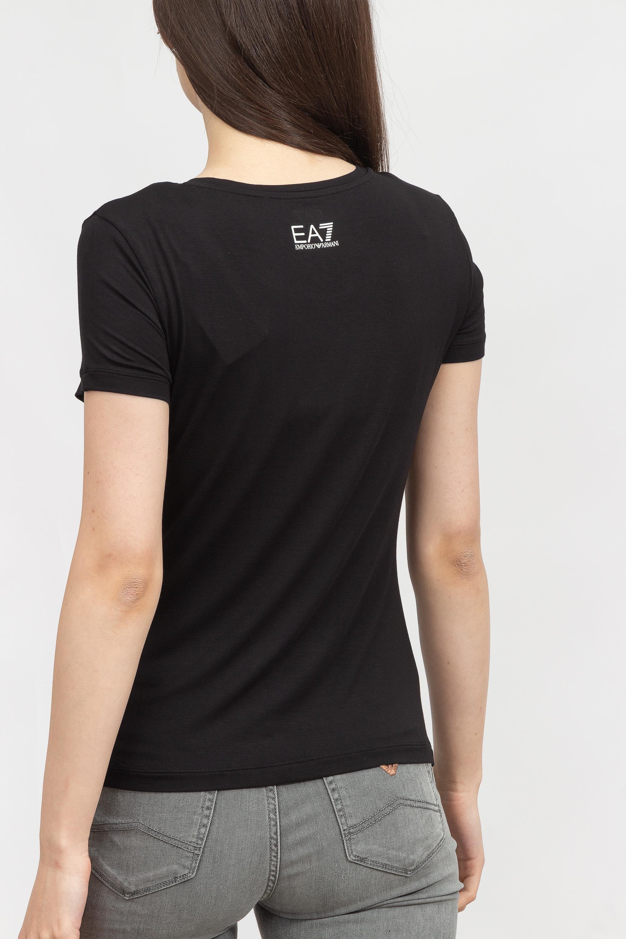 EA7 Kadın Bisiklet Yaka T-Shirt