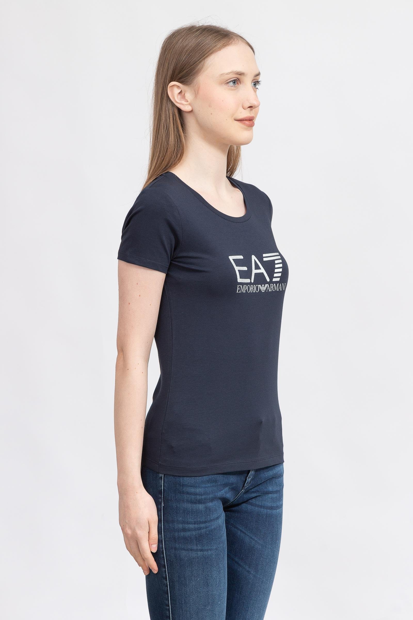 EA7 Kadın Bisiklet Yaka T-Shirt