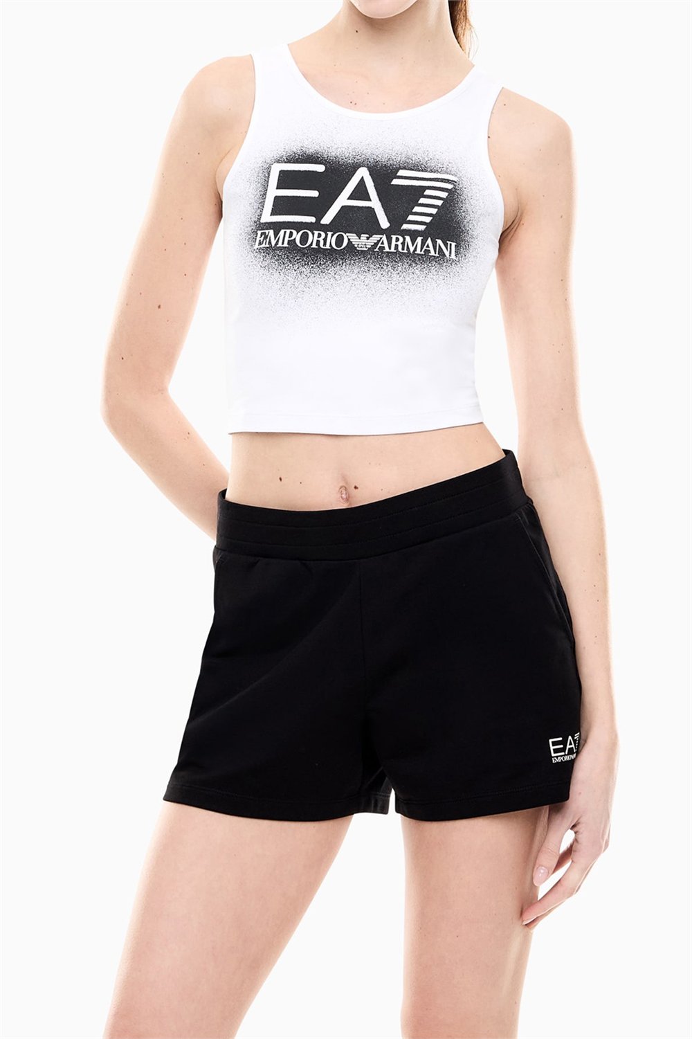 EA7 Kadın Kolsuz T-Shirt Beyaz
