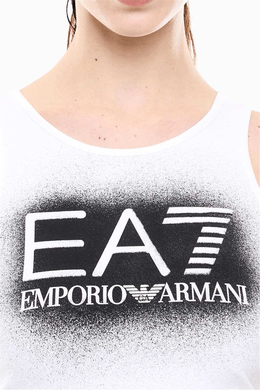 EA7 Kadın Kolsuz T-Shirt Beyaz