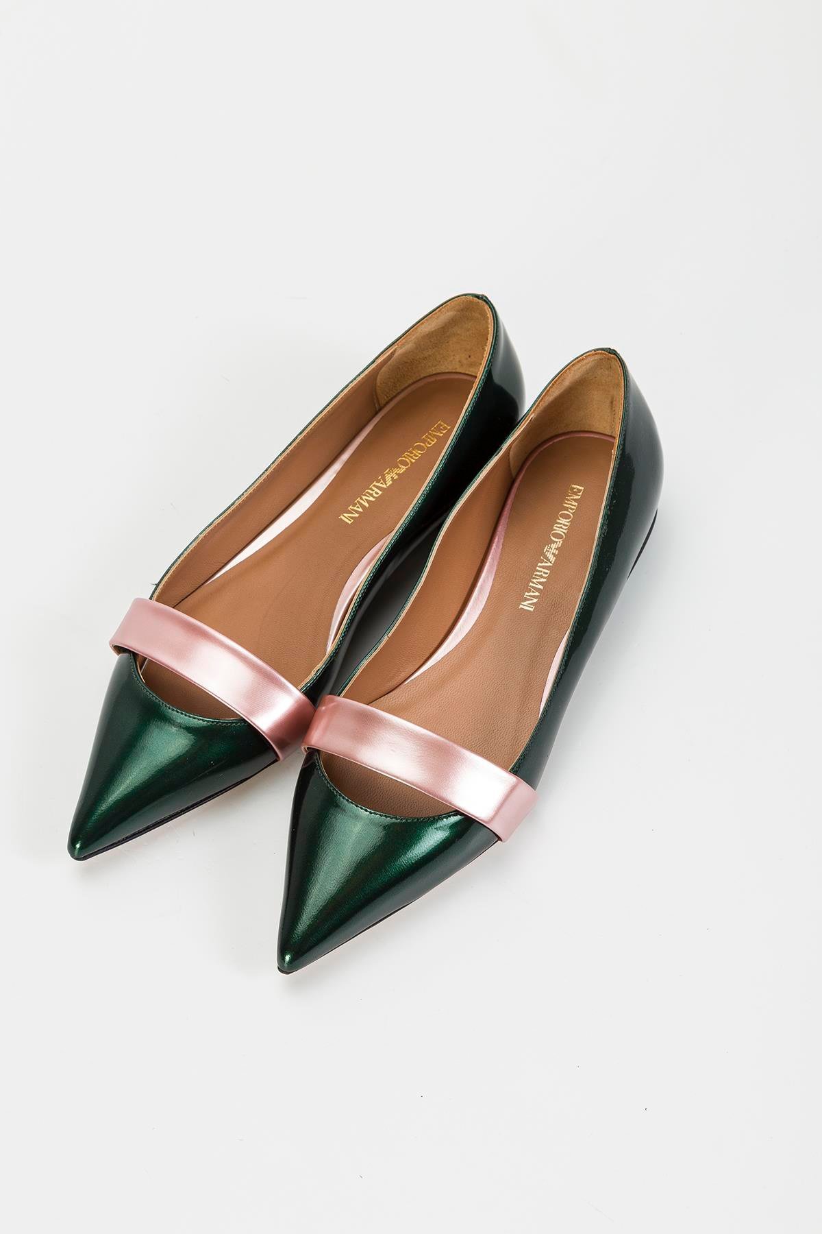 Emporio Armani Ballerina Metal Kadın Babet Ayakkabı