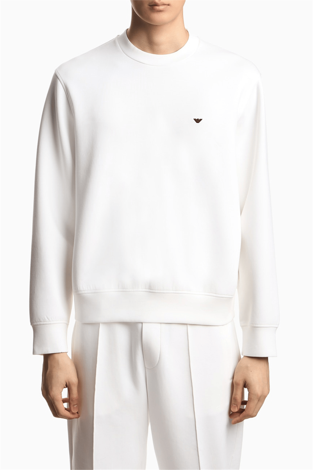 Emporio Armani Erkek Bisiklet Yaka Sweatshirt Beyaz