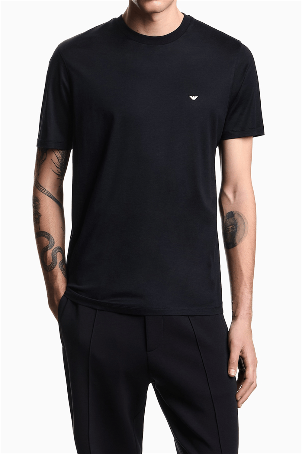 Emporio Armani Erkek Bisiklet Yaka T-Shirt Lacivert