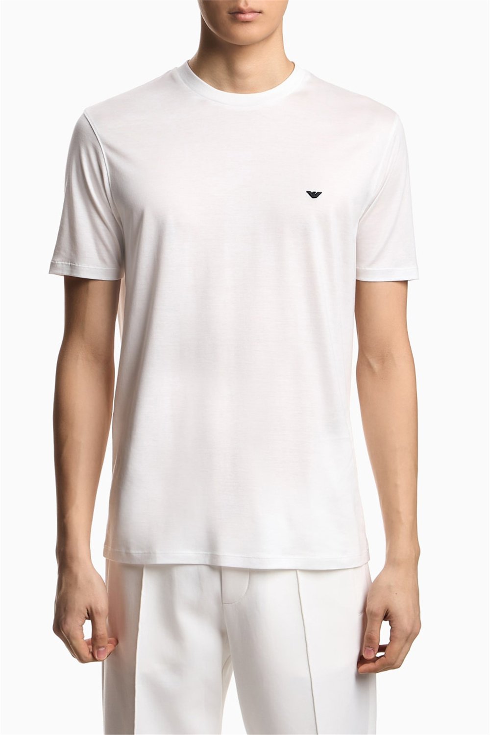 Emporio Armani Erkek Bisiklet Yaka T-Shirt Beyaz
