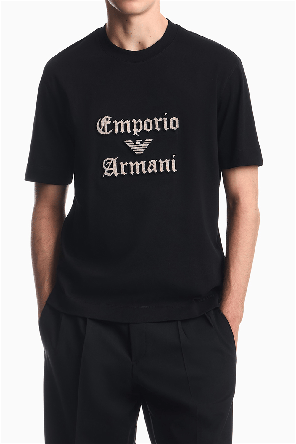Emporio Armani Erkek Bisiklet Yaka T-Shirt Siyah