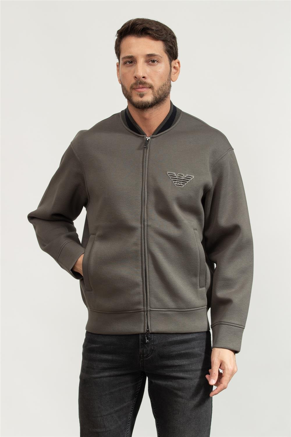 Emporio Armani Erkek Fermuarlı Sweatshirt
