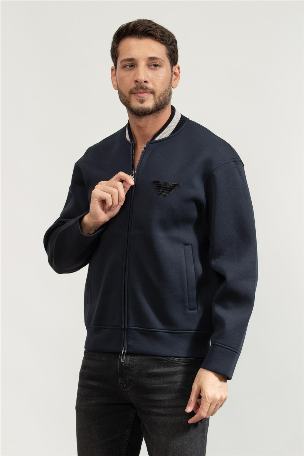 Emporio Armani Erkek Fermuarlı Sweatshirt