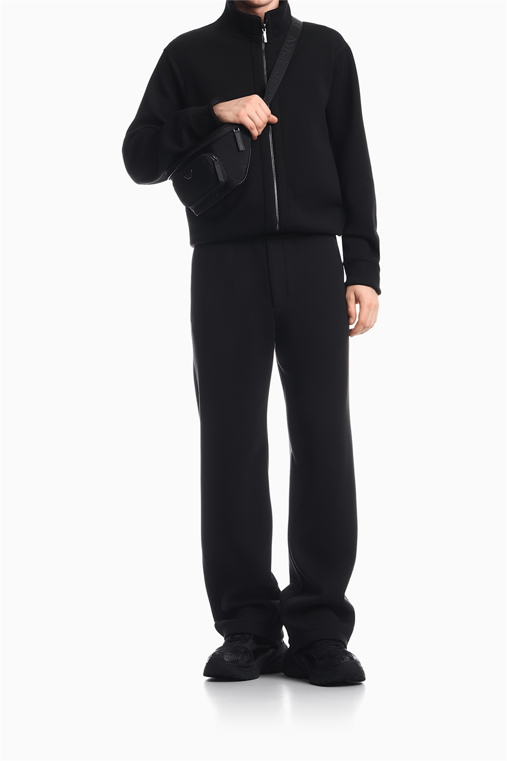 Emporio Armani Erkek Fermuarlı Sweatshirt Siyah