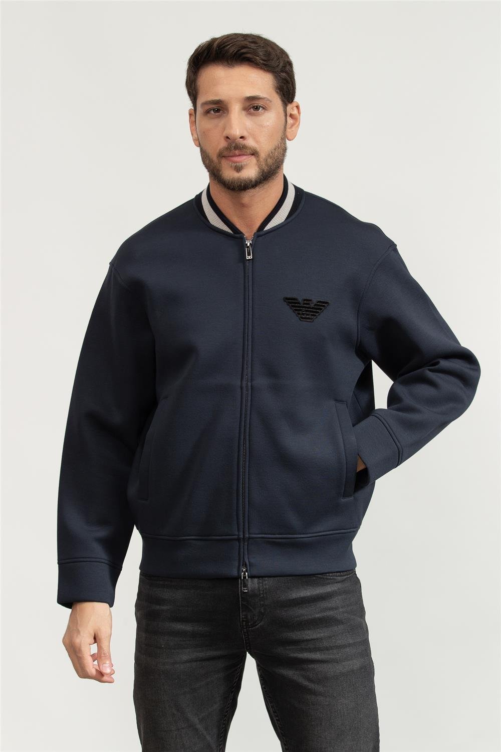 Emporio Armani Erkek Fermuarlı Sweatshirt