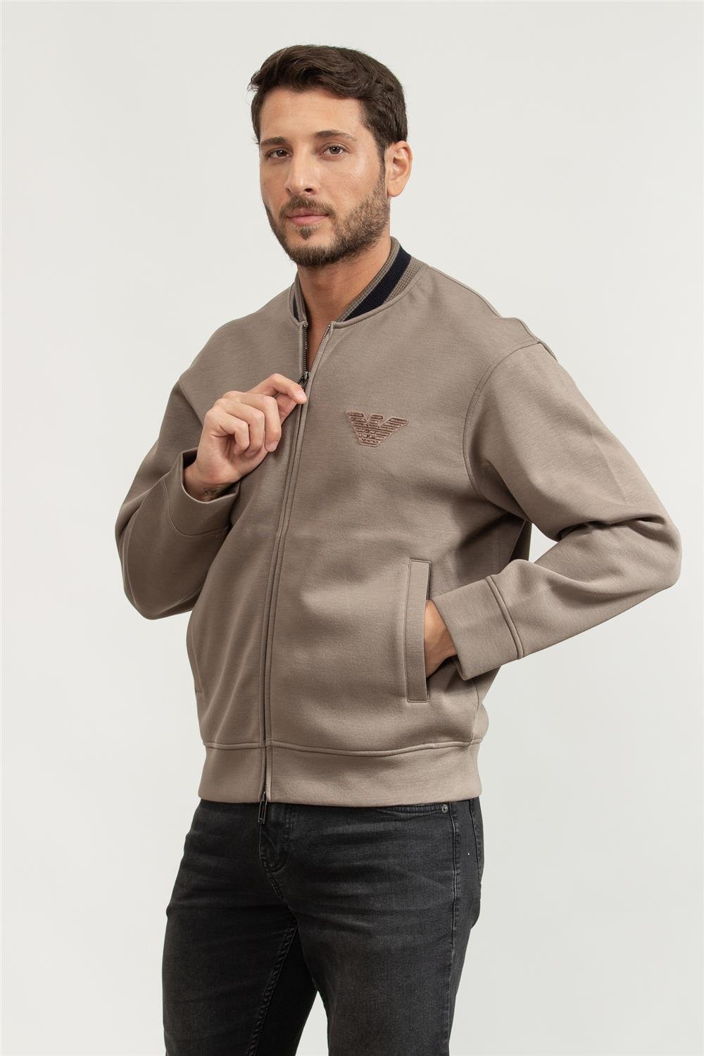 Emporio Armani Erkek Fermuarlı Sweatshirt