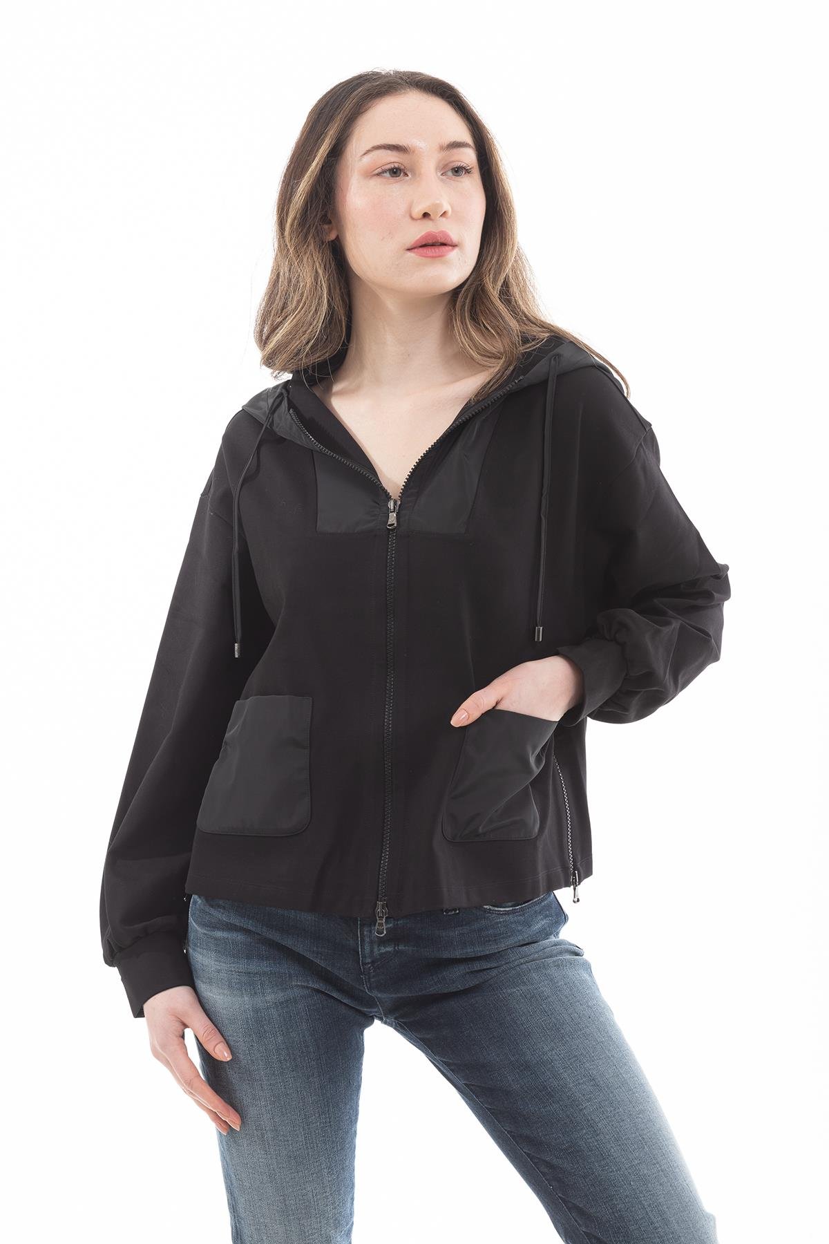 Emporio Armani Fermuar Kapama Kapşünlu Kadın Sweatshirt