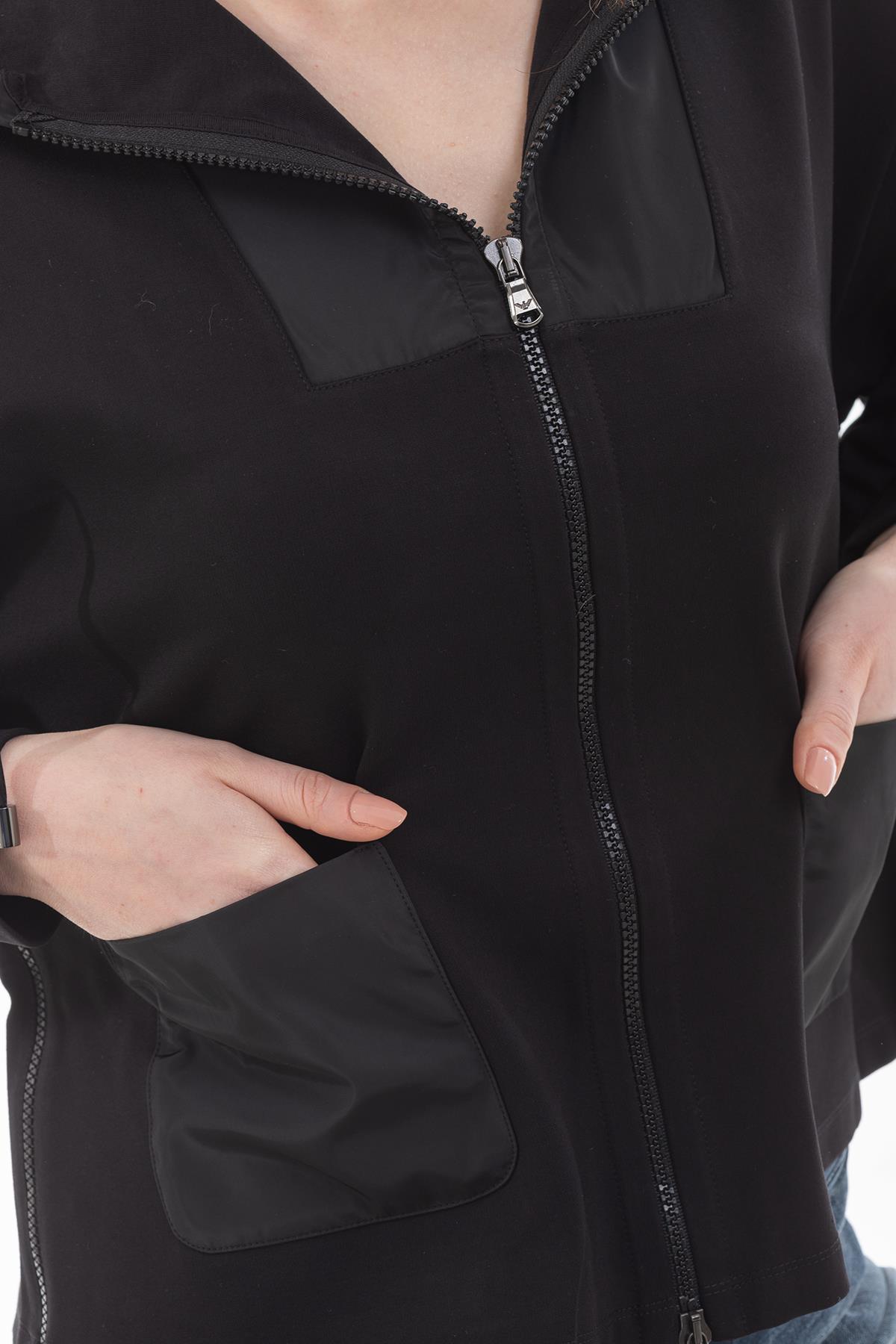 Emporio Armani Fermuar Kapama Kapşünlu Kadın Sweatshirt