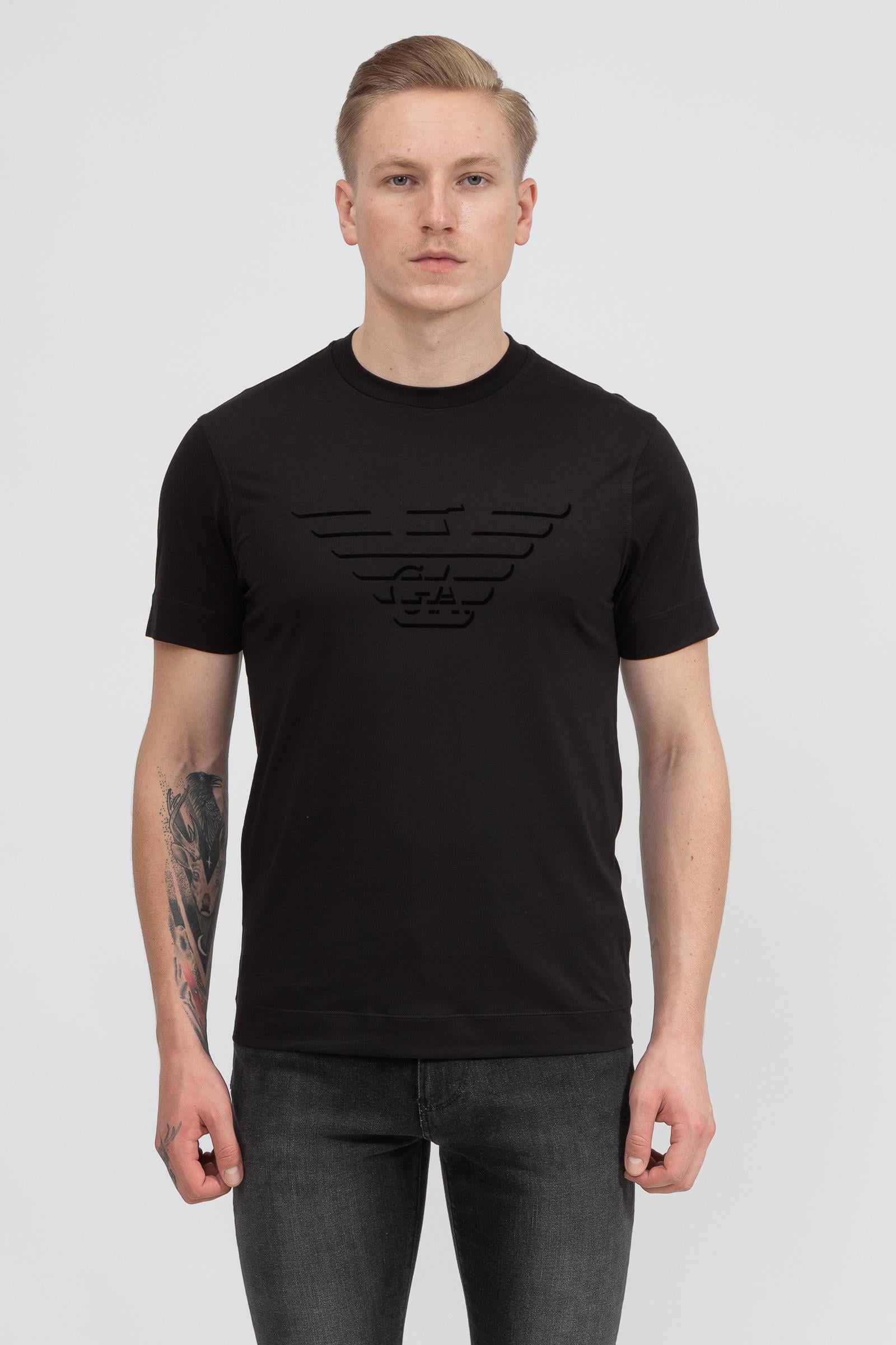 Emporio Armani GA Eagle Logo Pamuklu Kısa Kollu Erkek T-Shirt