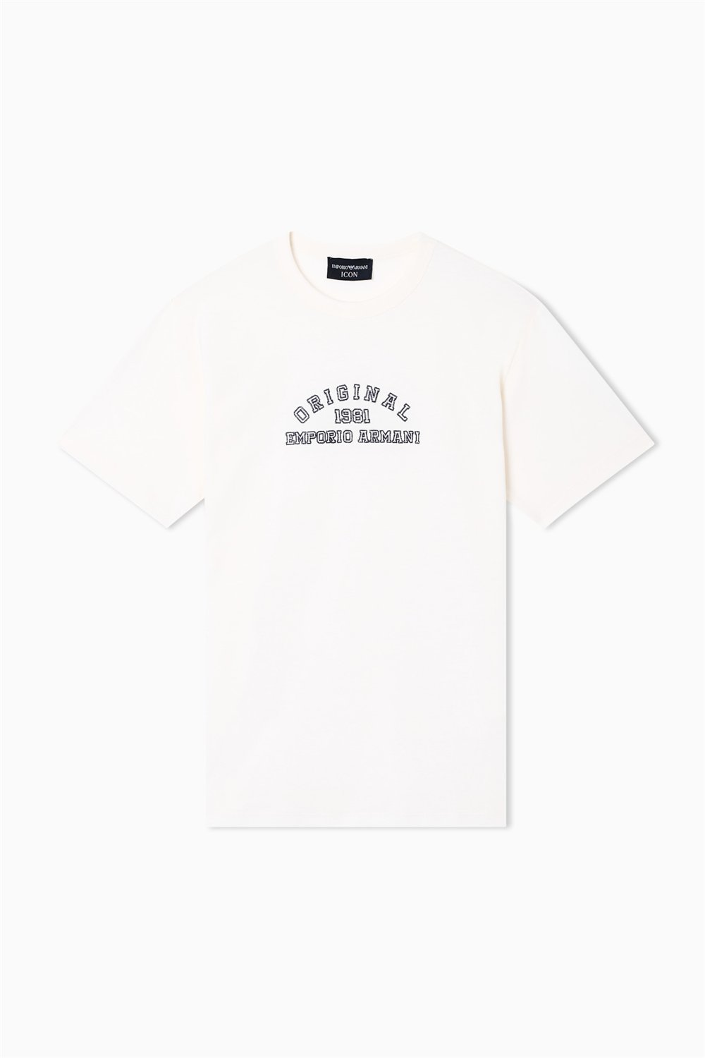 Emporio Armani Kadın Bisiklet Yaka T-Shirt Krem