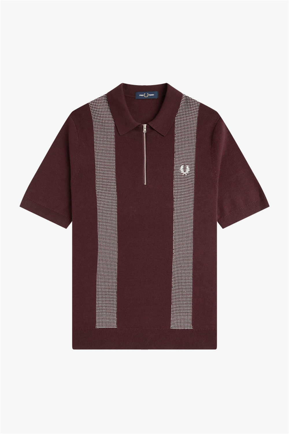 Fred Perry Panel Detail Knitted Shirt Erkek Polo Yaka T-Shirt