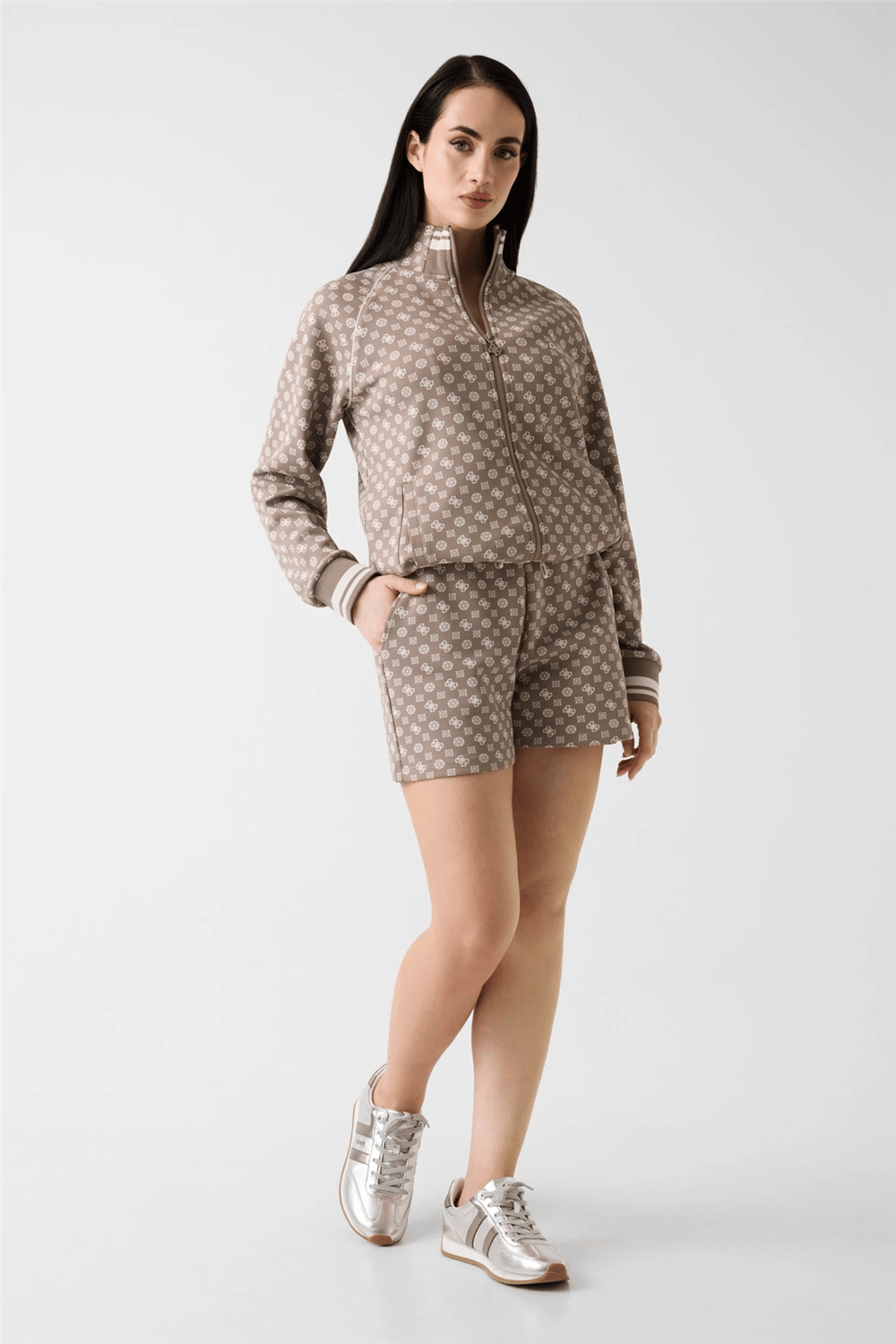 Guess Aggie Kadın Aktif Scuba Fermuarlı Sweatshirt