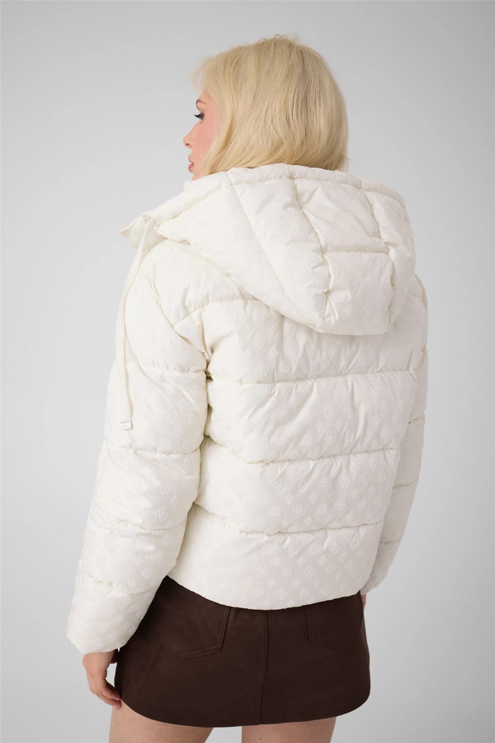 Guess Daisy Kadın Şişme Mont Beyaz