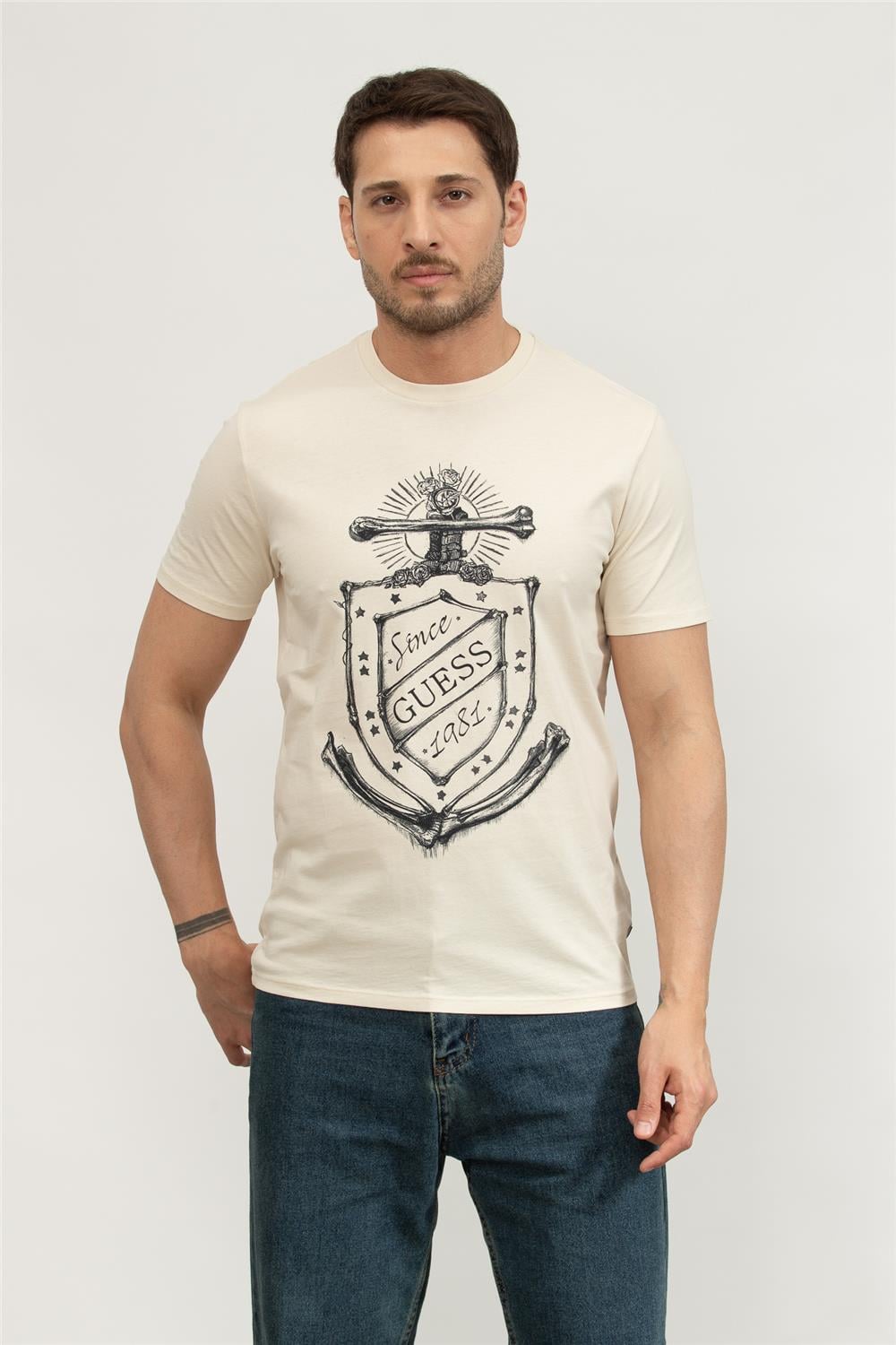 Guess Erkek Bisiklet Yaka T-Shirt