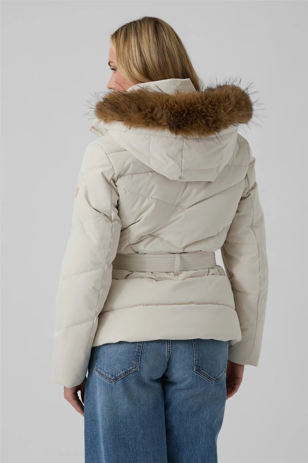 Guess Fatema Kadın Şişme Mont Krem