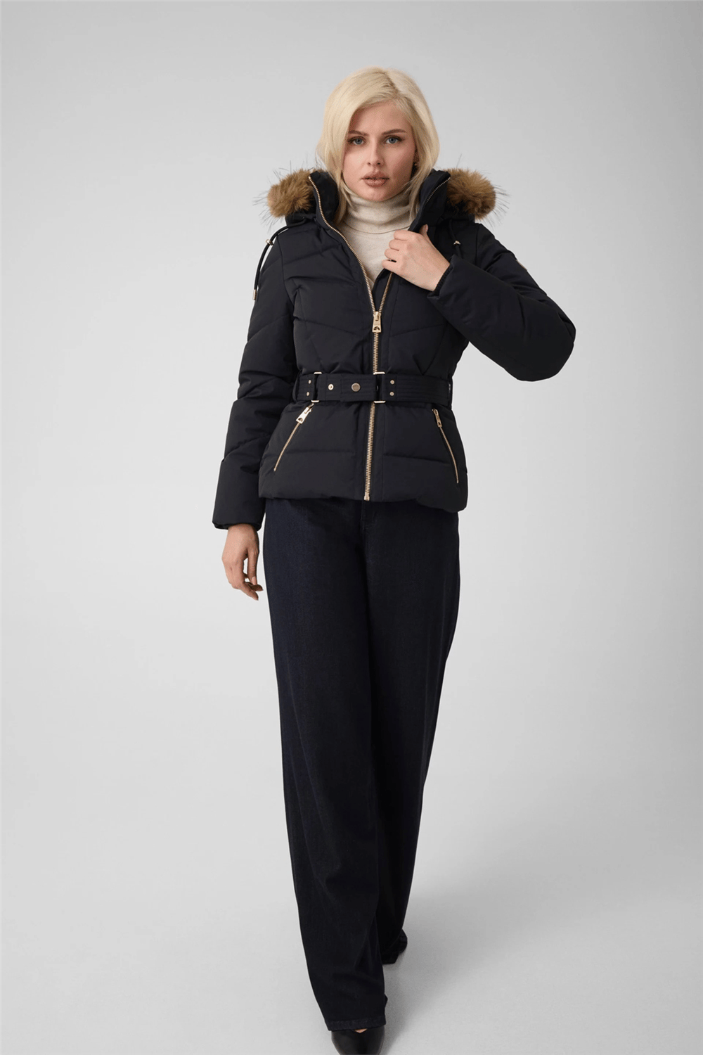 Guess Fatema Kadın Şişme Mont Siyah