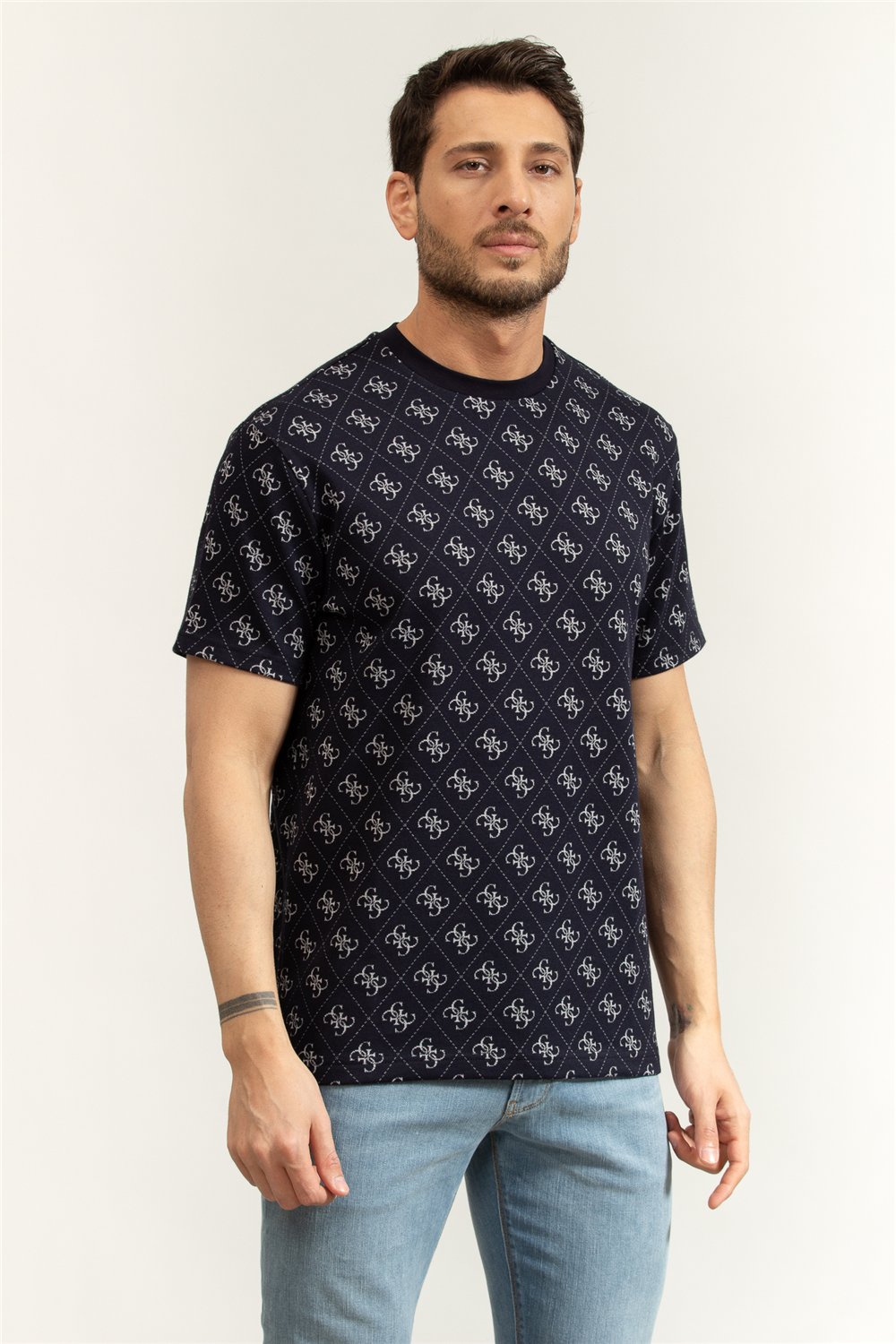 Guess Jacquard Erkek Triko