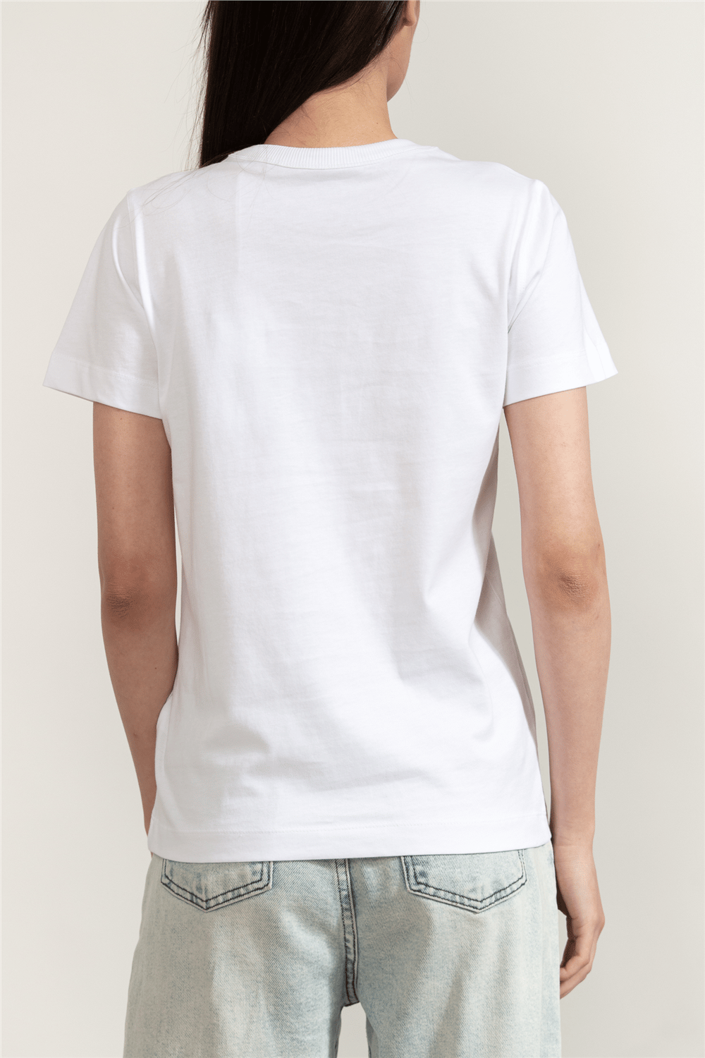 Guess Jersey Kadın Boxy Fit Bisiklet Yaka T-Shirt