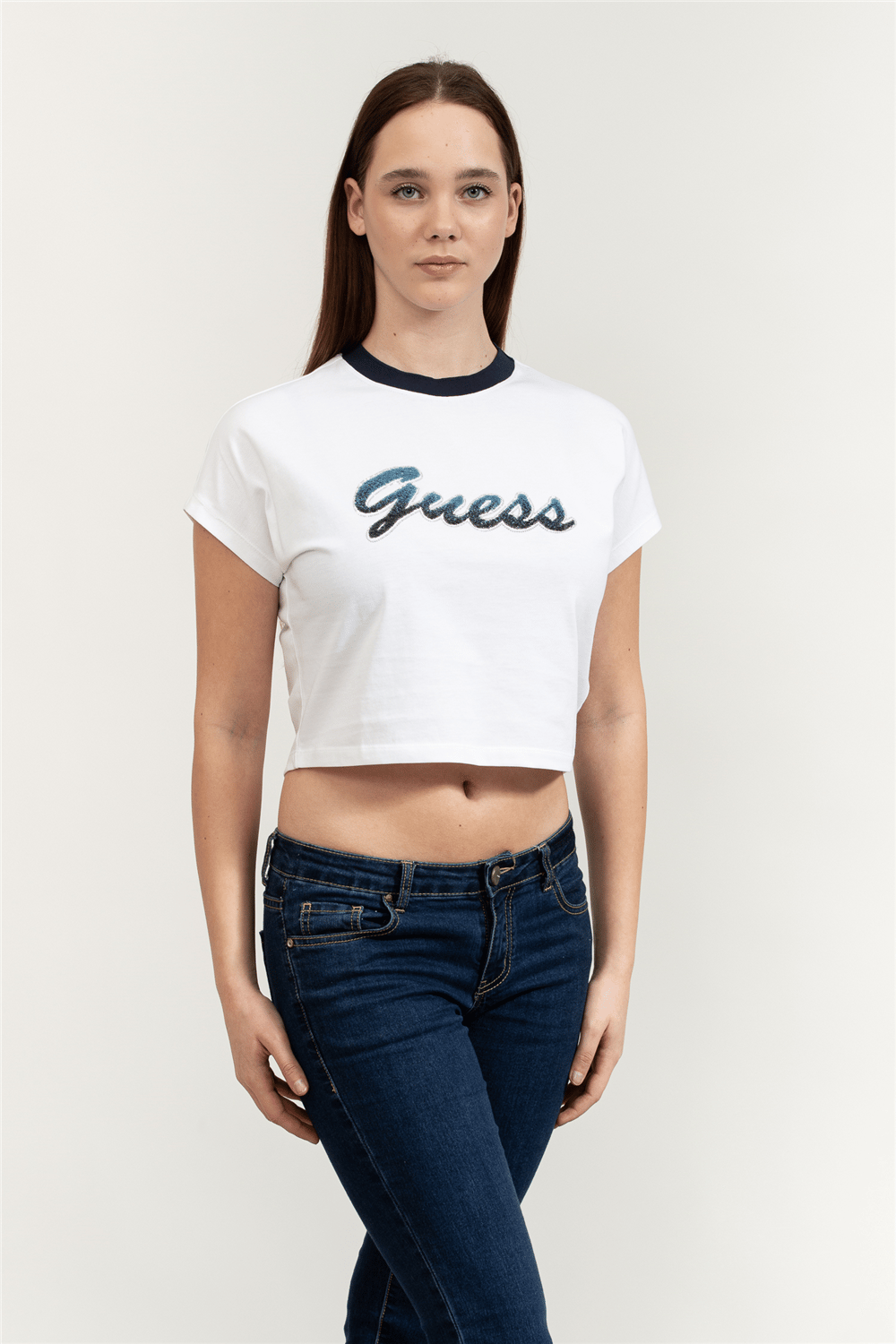 Guess Jersey Kadın Regular Fit Bisiklet Yaka T-Shirt