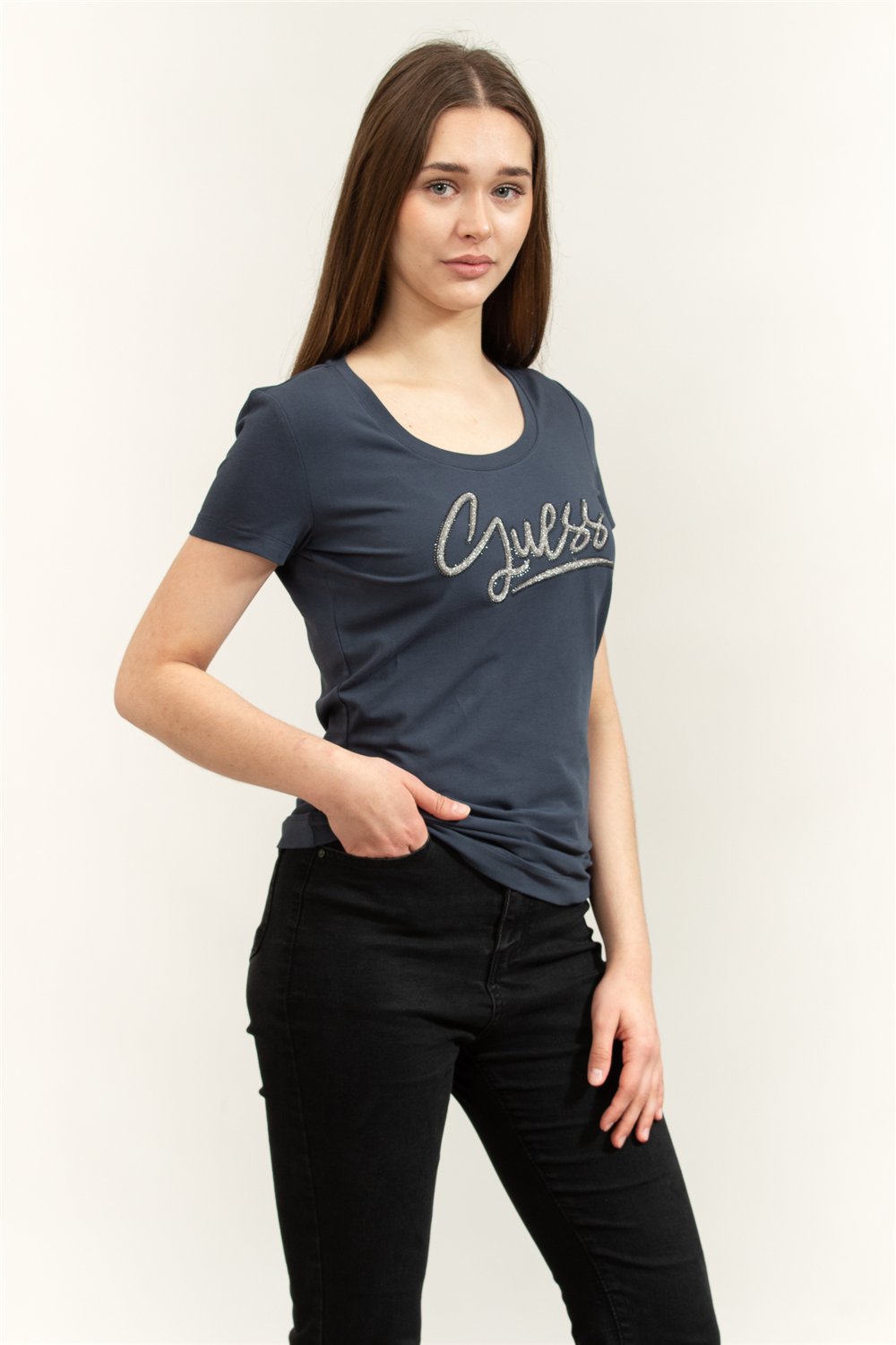 Guess Jersey Kadın Slim Fit T-Shirt