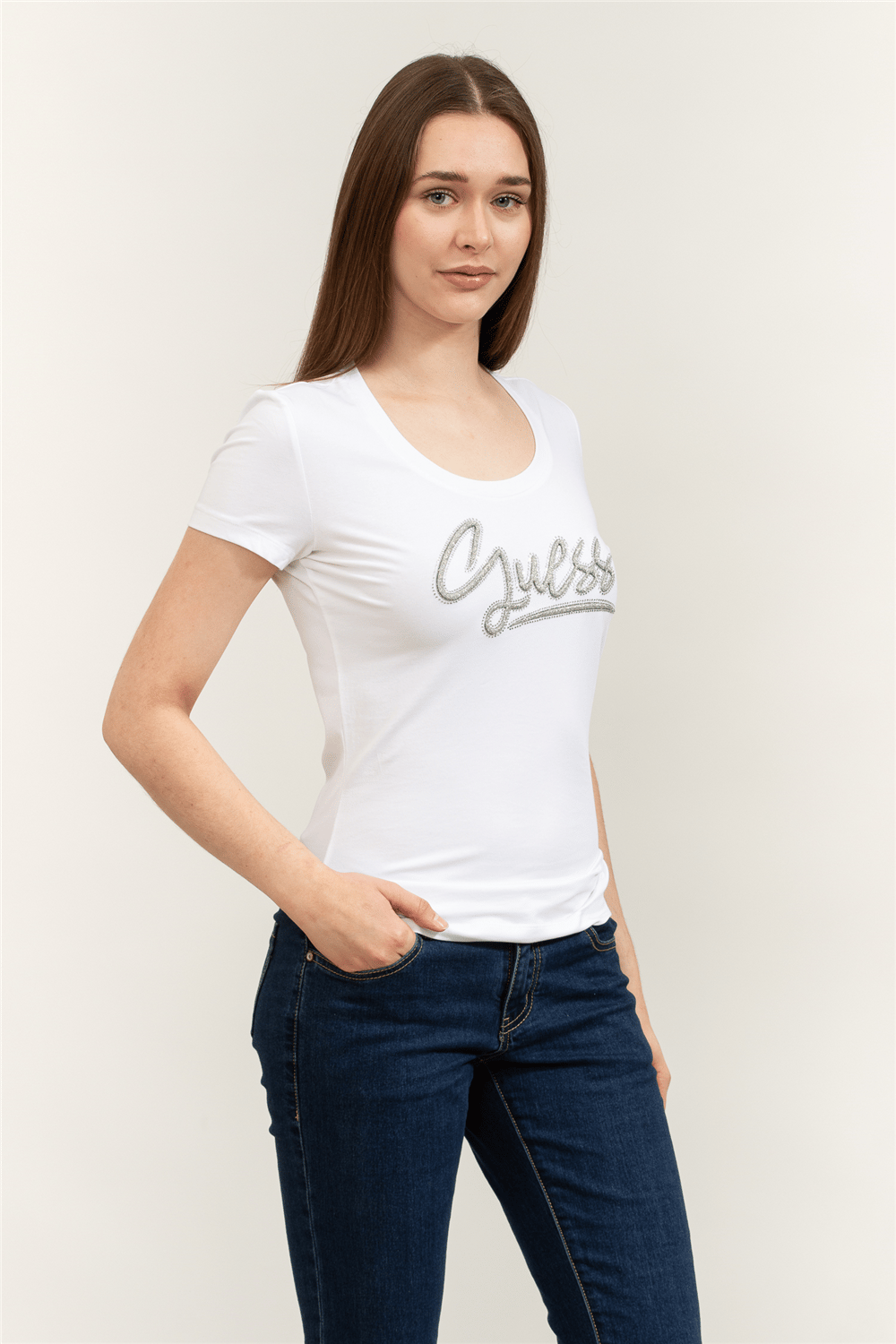 Guess Jersey Kadın Slim Fit T-Shirt