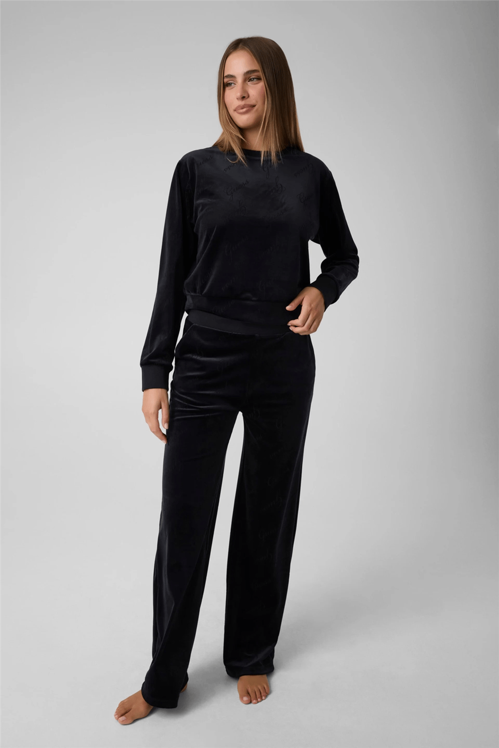 Guess Loren Kadın Regular Fit Pijama Altı Siyah