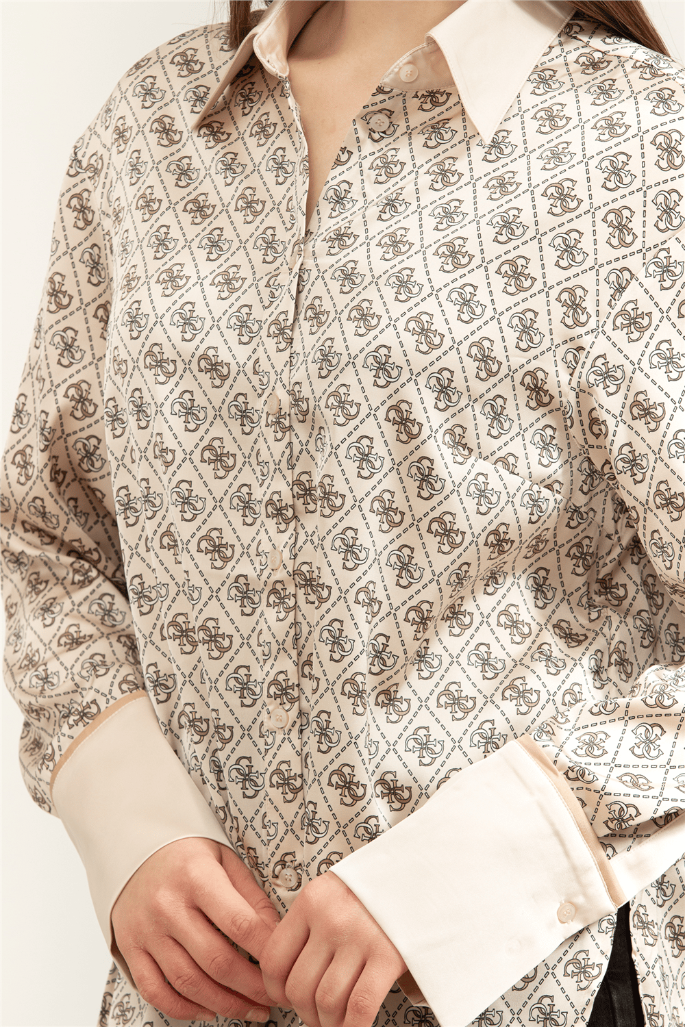 Guess Ls Alexandra Kadın Slim Fit Gömlek