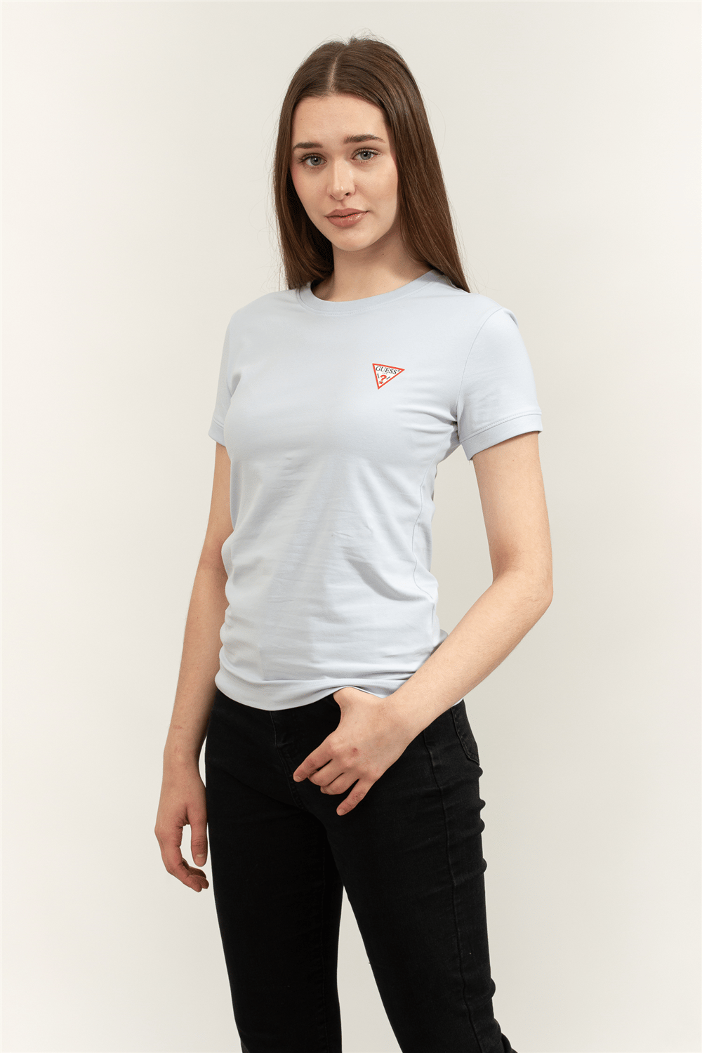 Guess Mini Triangle Kadın Slim Fit T-Shirt