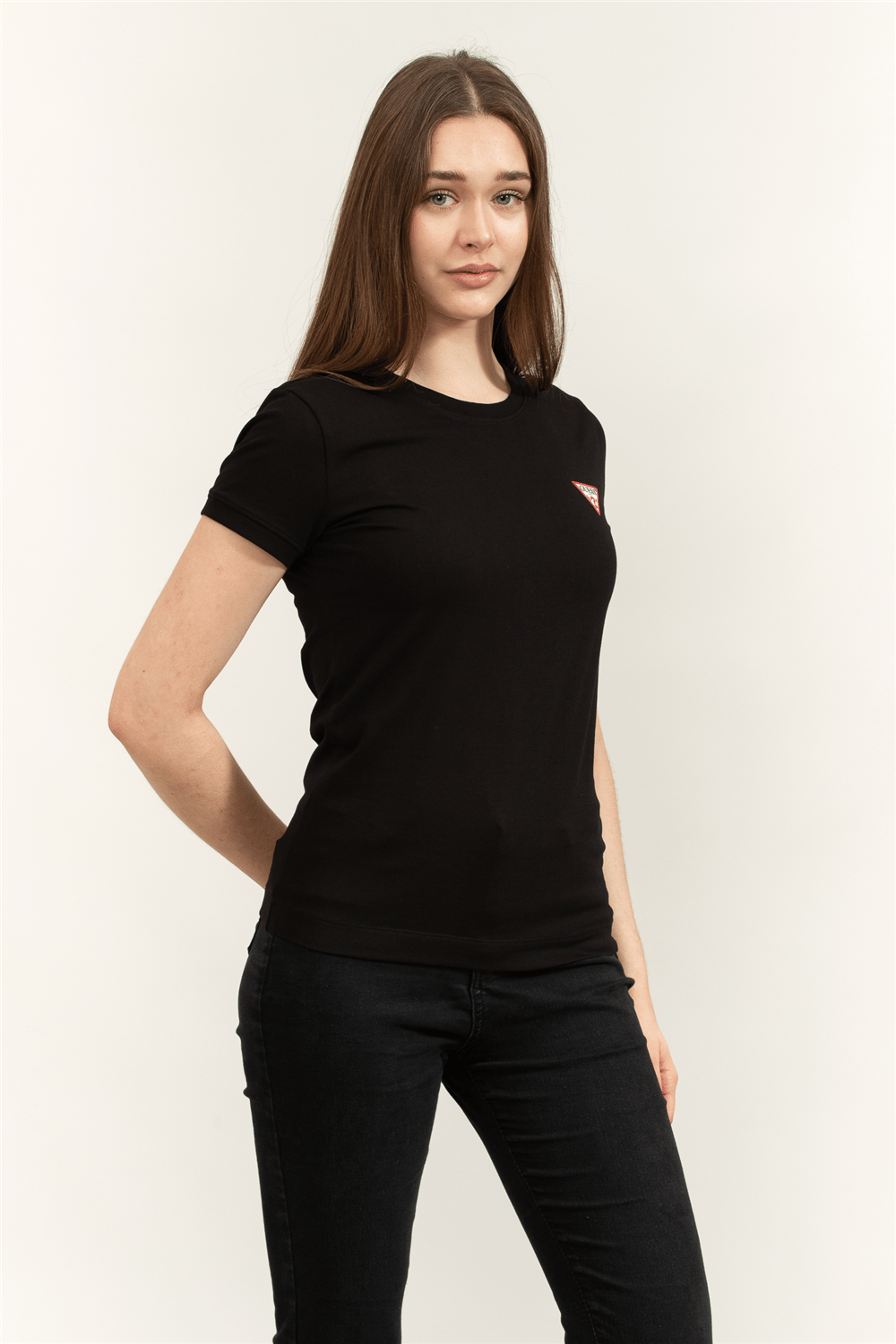Guess Mini Triangle Kadın Slim Fit T-Shirt