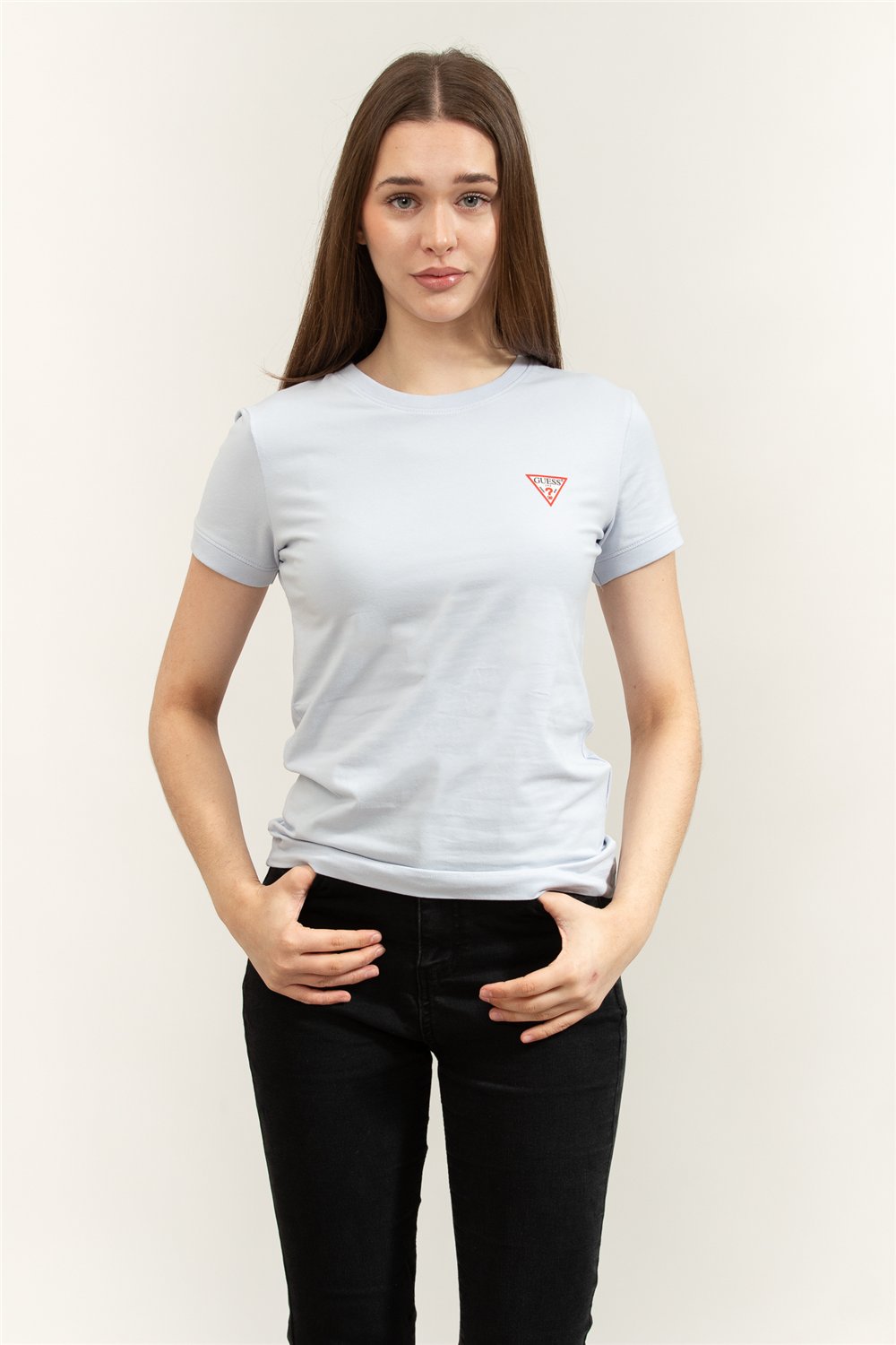 Guess Mini Triangle Kadın Slim Fit T-Shirt