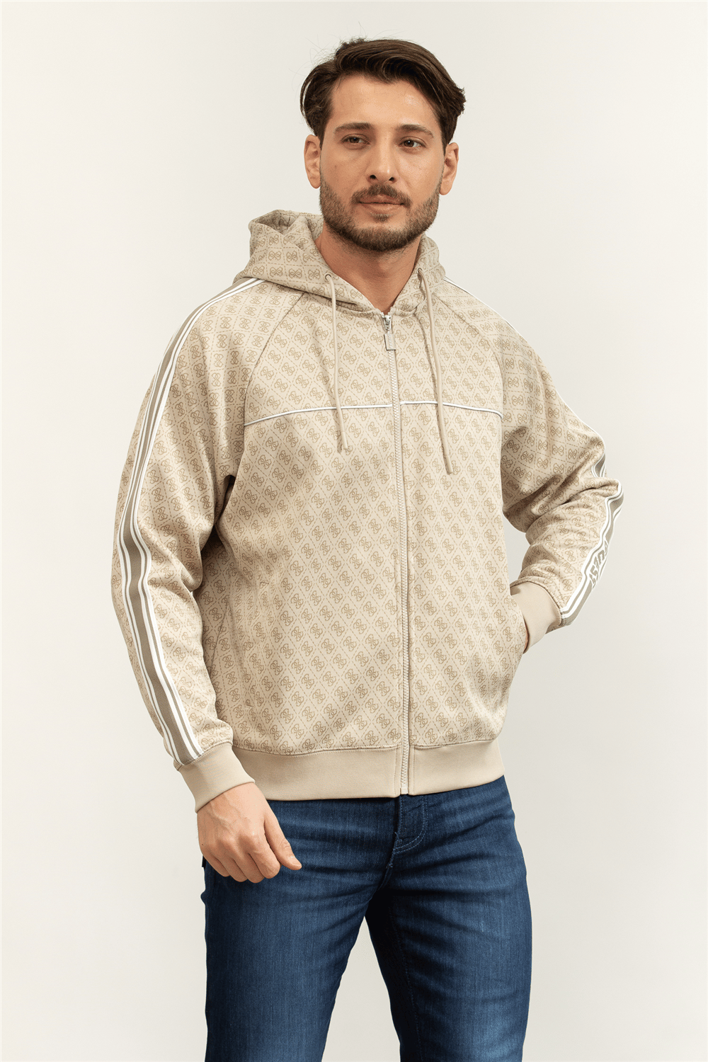 Guess Parimo Erkek Aktif Fermuarlı Sweatshirt