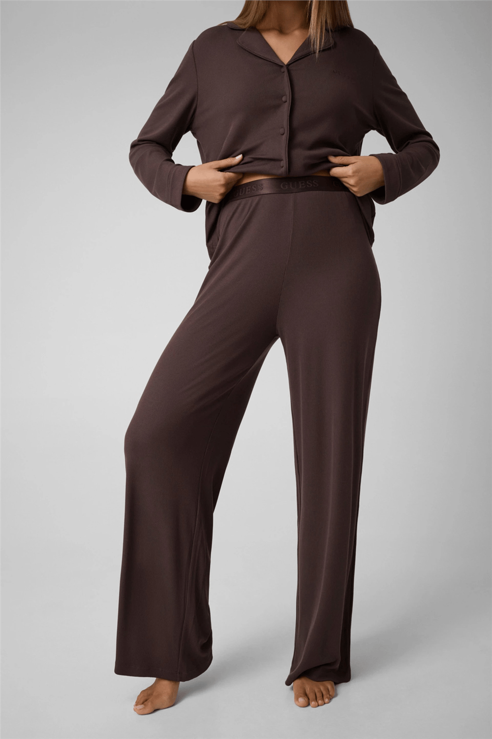 Guess Penelope Kadın Modal Pijama Takımı Kahverengi