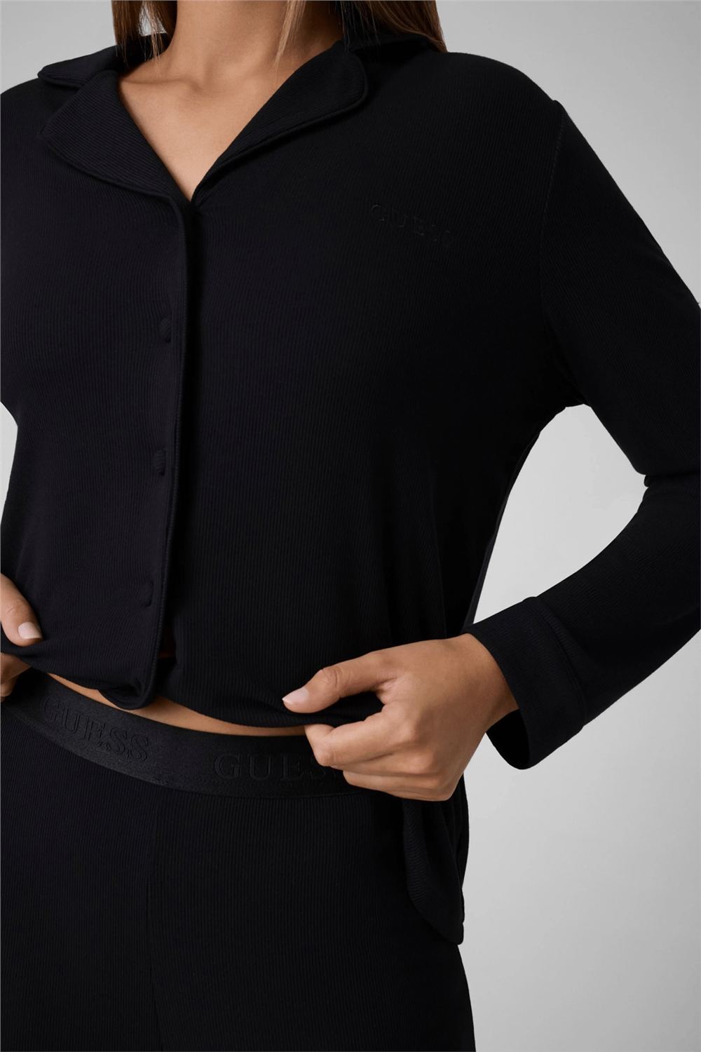 Guess Penelope Kadın Modal Pijama Takımı Siyah