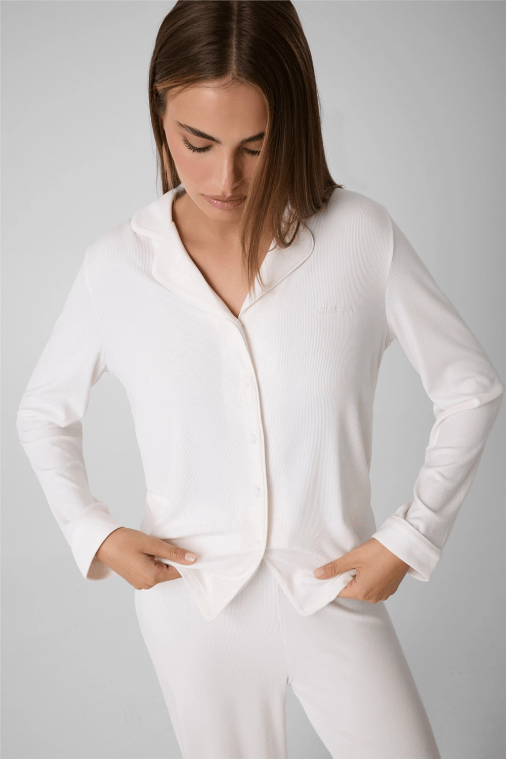 Guess Penelope Kadın Modal Pijama Takımı Beyaz