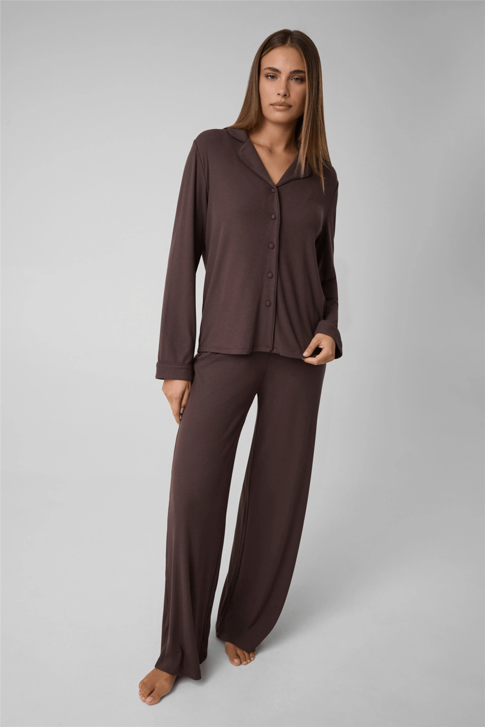 Guess Penelope Kadın Modal Pijama Takımı Kahverengi