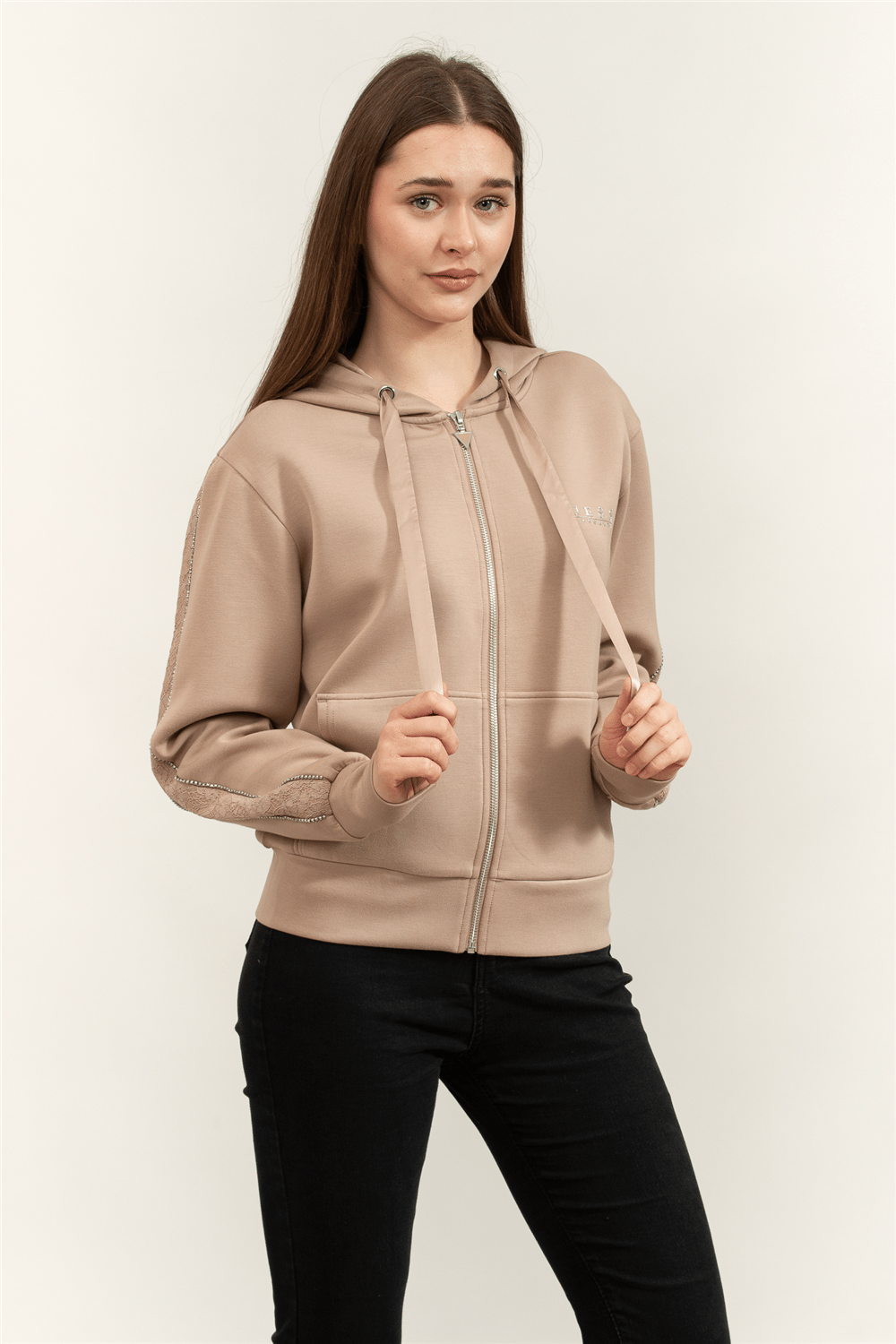Guess Recy Kadın Scuba Kapüşonlu Sweatshirt