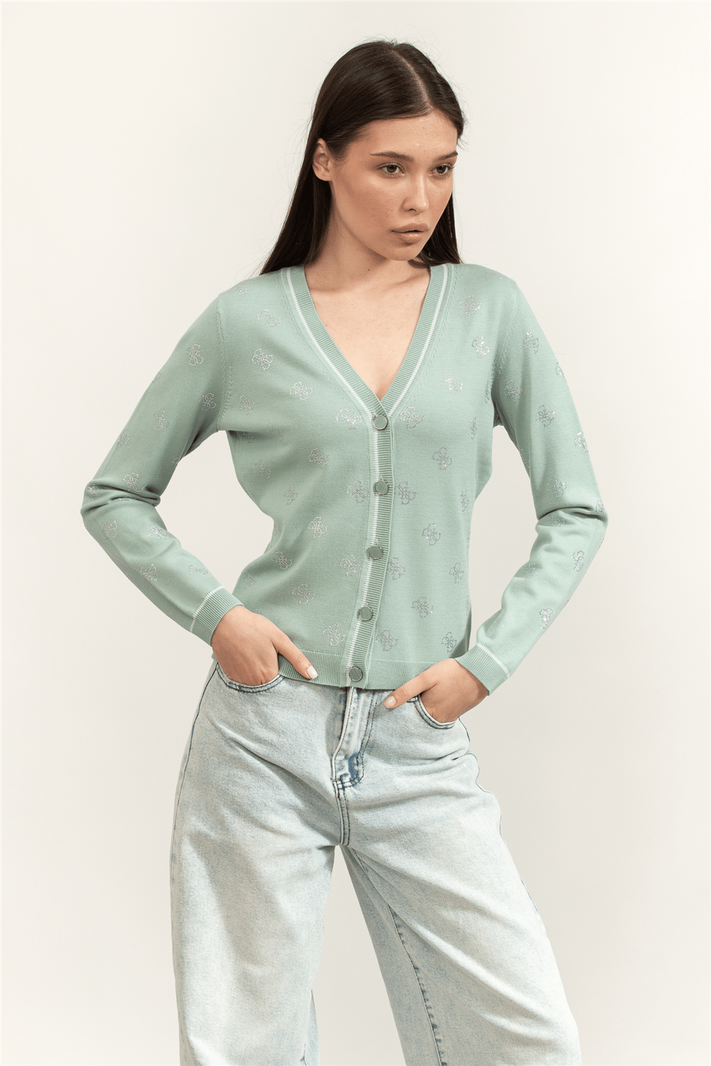 Guess Rhinestones Kadın Triko Hırka